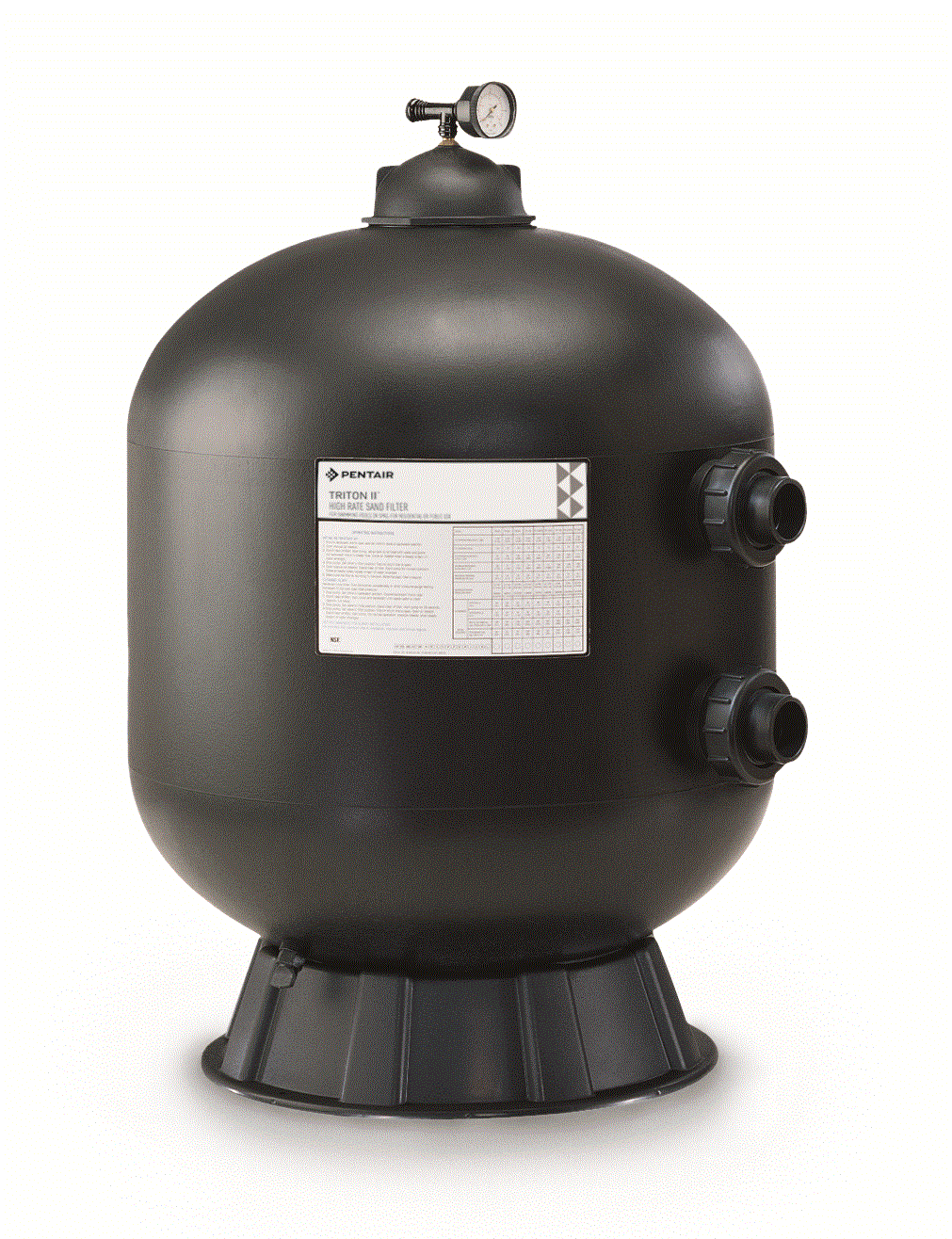 Fiberglass Sand Filter Without Valves - Black by Pentair TR100, S-140500 | High Performance, Efficient & Reliable Pool Equipment